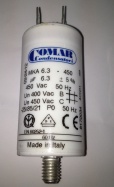 CAPACITOR GENERAL USE 6.3mF DOUBLE FASTON COMAR