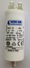 CAPACITOR GENERAL USE 10mF DOUBLE FASTON COMAR